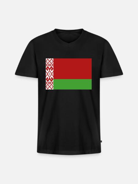 Official Belarus Flag Belarusian Belarusan - Men's Premium Organic T-shirt with V-neck - black