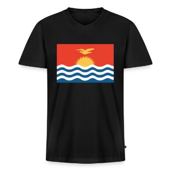 Offizielle Kiribati Flagge Gilbert Gilbertes Land - Männer Premium Bio T-Shirt mit V-Ausschnitt - Schwarz - Vorne - Nico (187cm)