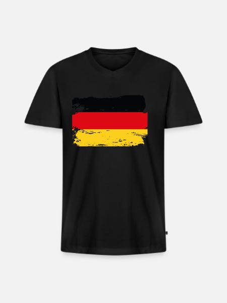 Official Germany Flag German Country Pride Vintage - Men's Premium Organic T-shirt with V-neck - black