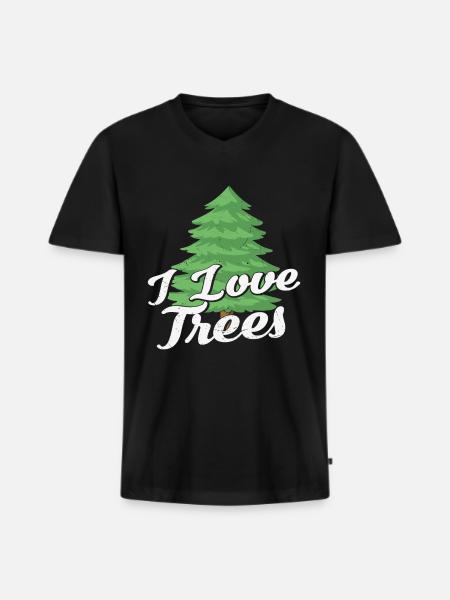 I Love Trees Trees Protection - Men's Premium Organic T-shirt with V-neck - black