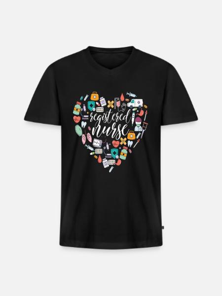 Registered Nurse Nursing Quotes - Men's Premium Organic T-shirt with V-neck - black