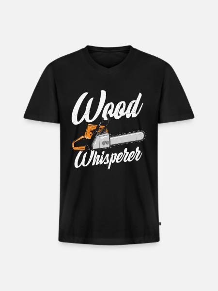 Wood Whisperer Quotes - Men's Premium Organic T-shirt with V-neck - black