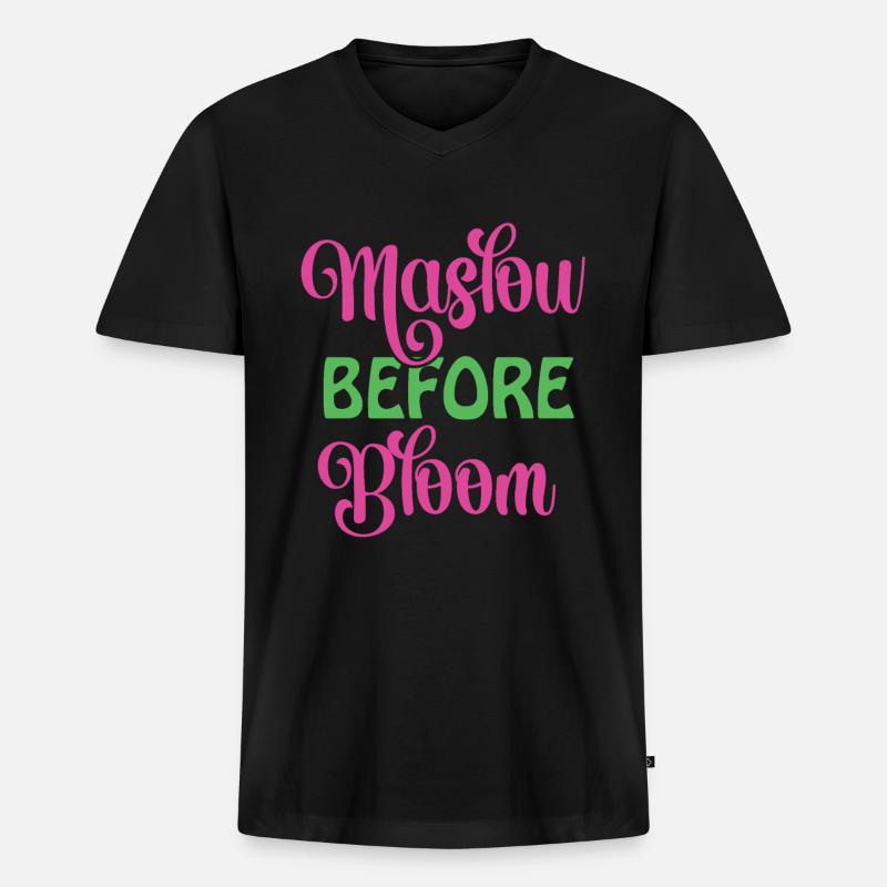 Maslow Before Bloom - Men's Premium Organic T-shirt with V-neck - black