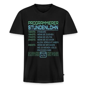 Programmierer Stundenlohn - Männer Premium Bio T-Shirt mit V-Ausschnitt - Schwarz - Vorne - Nico (187cm)
