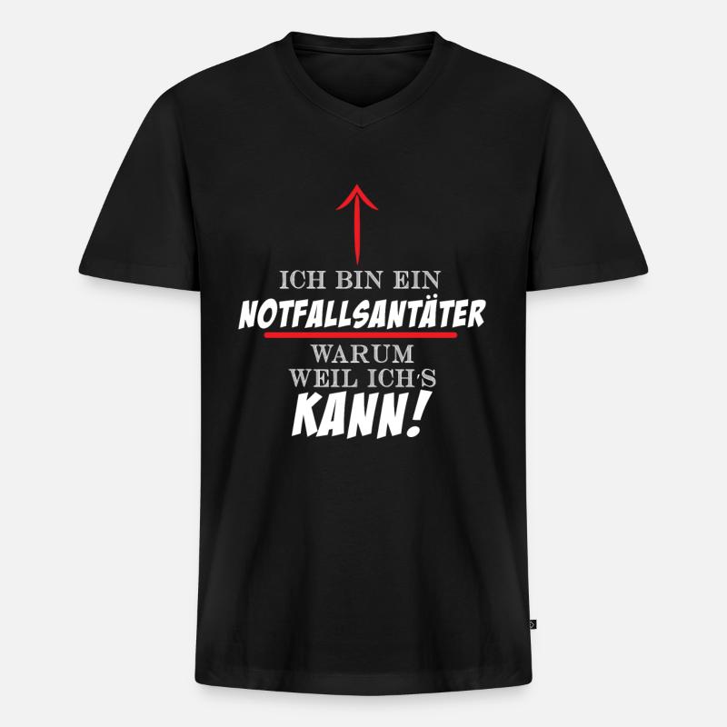 Ich bin ein Notfallsanitäter - Männer Premium Bio T-Shirt mit V-Ausschnitt - Schwarz