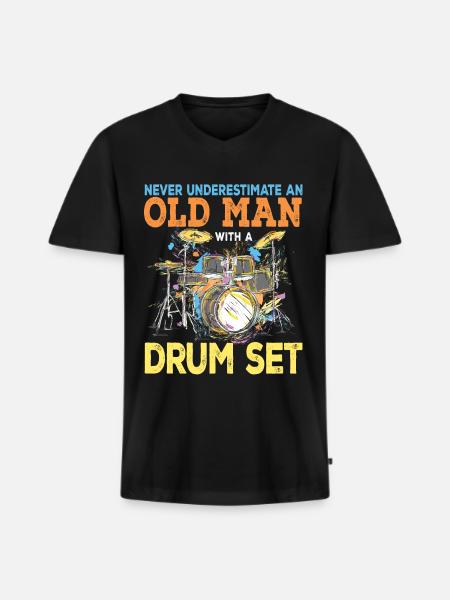 Drums drummer drummer drum gift - Men's Premium Organic T-shirt with V-neck - black