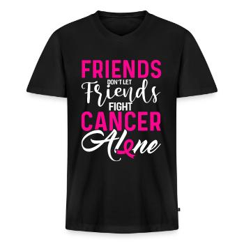 Cancer Chemotherapy Chemo Gift - Men's Premium Organic T-shirt with V-neck - black - Front - Nico (187cm)