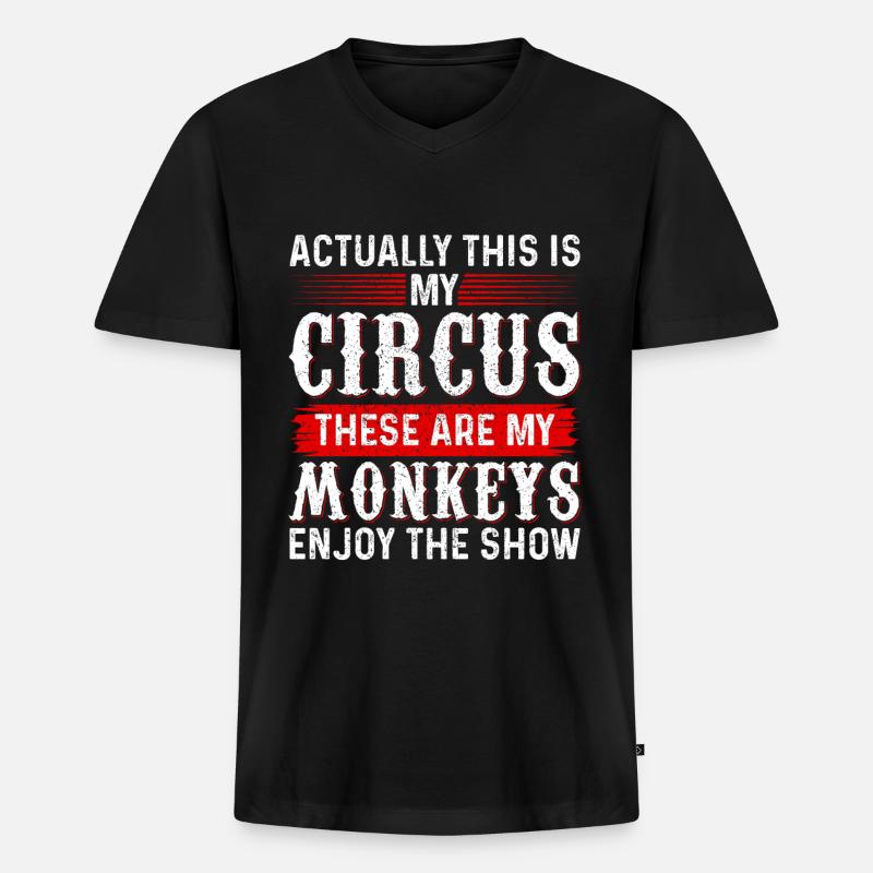 Zirkus - Männer Premium Bio T-Shirt mit V-Ausschnitt - Schwarz