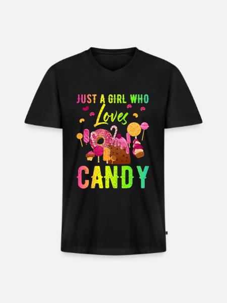 Sweets - Men's Premium Organic T-shirt with V-neck - black