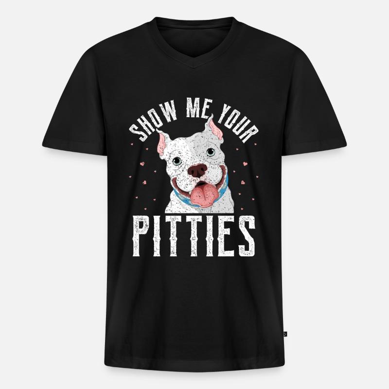 Pitbull - Männer Premium Bio T-Shirt mit V-Ausschnitt - Schwarz