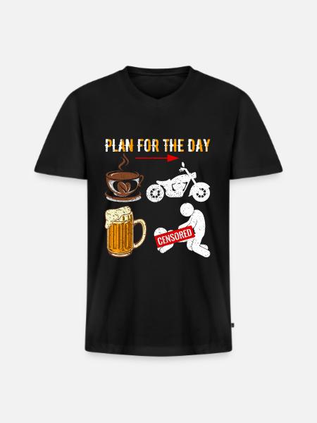 Motorcyclist - Men's Premium Organic T-shirt with V-neck - black