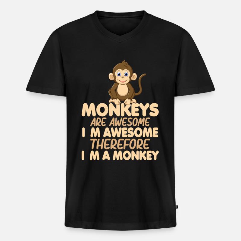 Flying Monkeys - Männer Premium Bio T-Shirt mit V-Ausschnitt - Schwarz