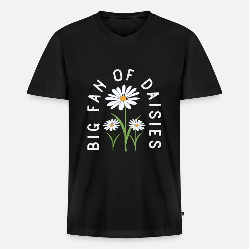Gänseblume Gänseblümchen - Männer Premium Bio T-Shirt mit V-Ausschnitt - Schwarz