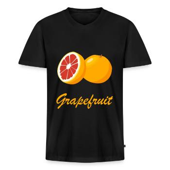 Grapefruit Zitrusfrüchte gesund Saft Geschenkidee - Männer Premium Bio T-Shirt mit V-Ausschnitt - Schwarz - Vorne - Nico (187cm)