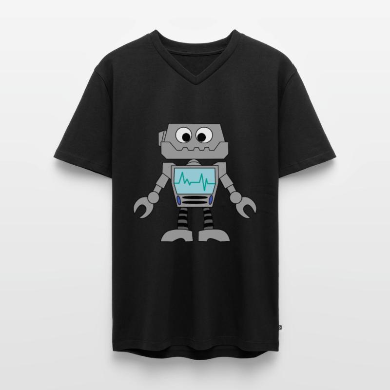 Robot Technology Computer Electronics Idée cadeau T-shirt encolure en V Premium bio Homme