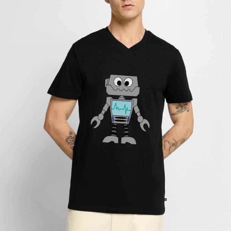Roboter Technik Computer Elektronik Geschenkidee Männer Premium Bio T-Shirt mit V-Ausschnitt