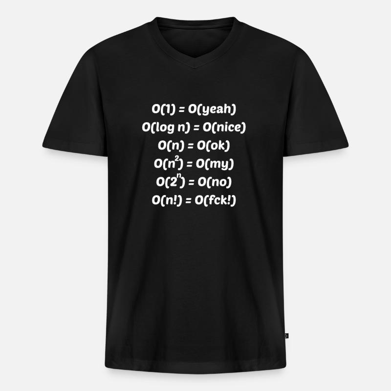 Algorithmus Komplexität Lustige Programmierer - Männer Premium Bio T-Shirt mit V-Ausschnitt - Schwarz