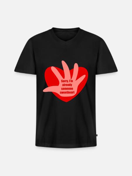 Message st valentin - T-shirt encolure en V Premium bio Homme - noir