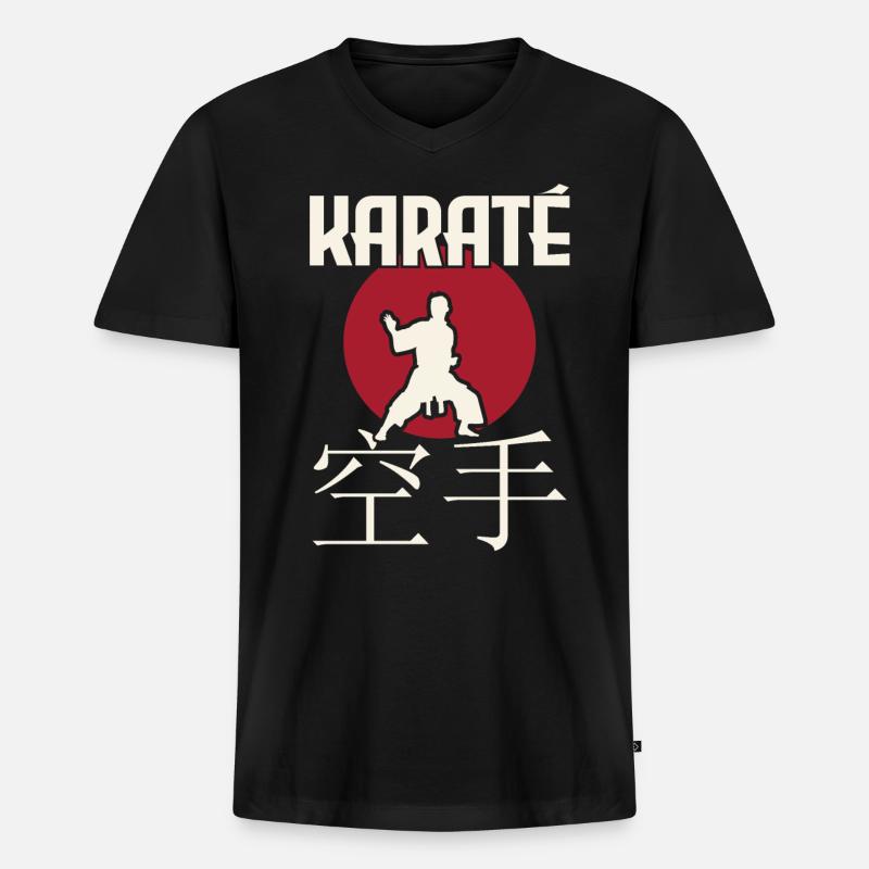 Karate. Kampfsport. Geschenkidee. Japan - Männer Premium Bio T-Shirt mit V-Ausschnitt - Schwarz