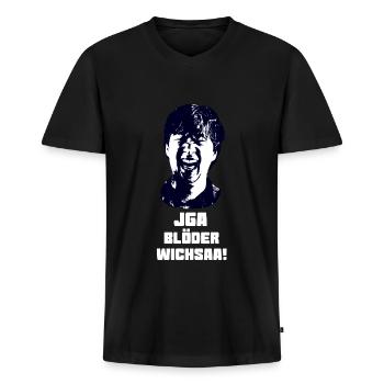 Junggesellenabschied Hangover JGA Lustige Sprüche - Männer Premium Bio T-Shirt mit V-Ausschnitt - Schwarz - Vorne - Nico (187cm)