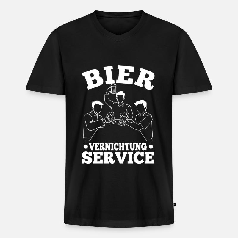 Bier Vernichtungsservice - Männer Premium Bio T-Shirt mit V-Ausschnitt - Schwarz