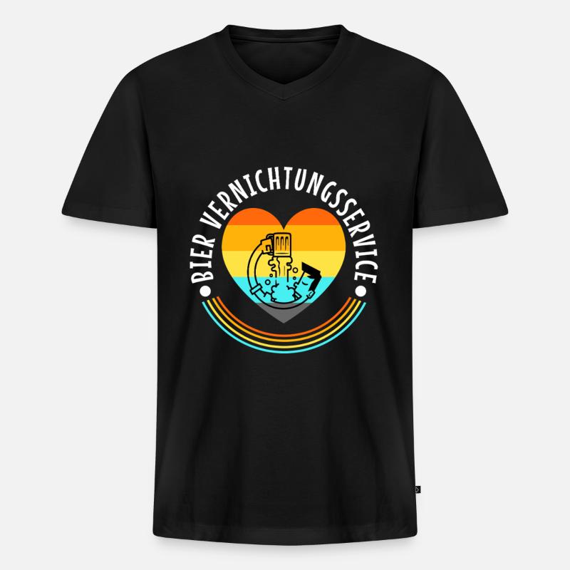 Bier Vernichtungsservice - Männer Premium Bio T-Shirt mit V-Ausschnitt - Schwarz
