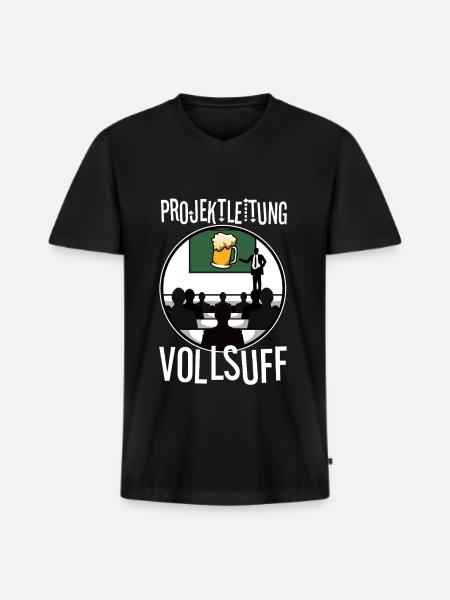 Projektleitung Vollsuff - Männer Premium Bio T-Shirt mit V-Ausschnitt - Schwarz