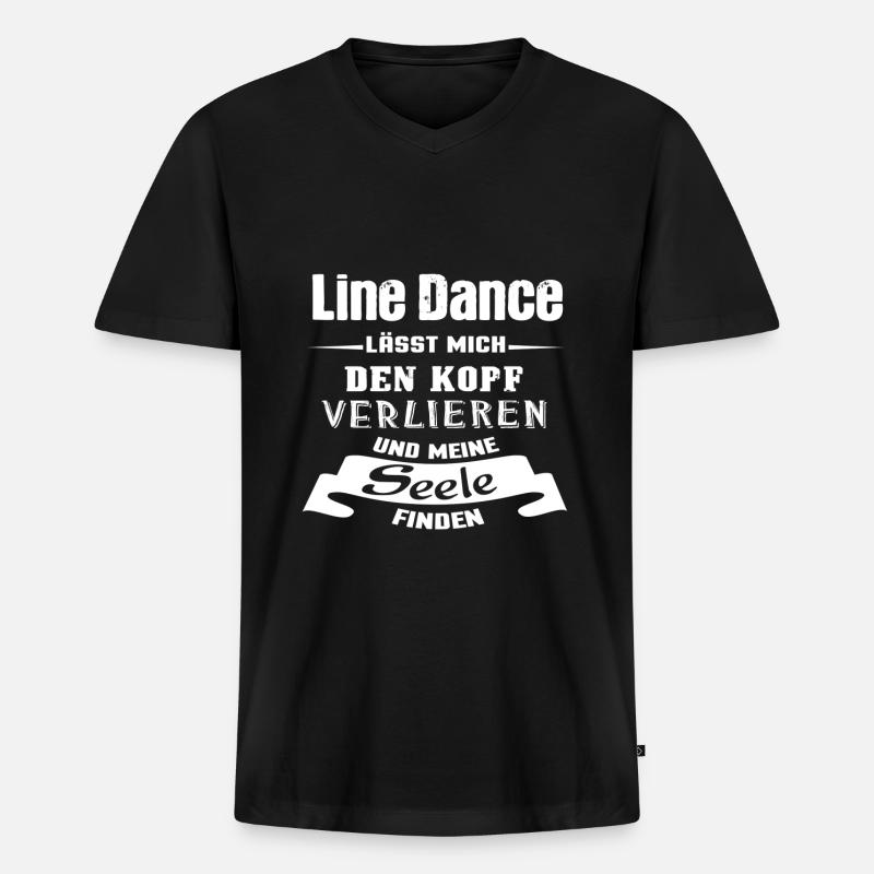 Line Dance - Seele - Männer Premium Bio T-Shirt mit V-Ausschnitt - Schwarz