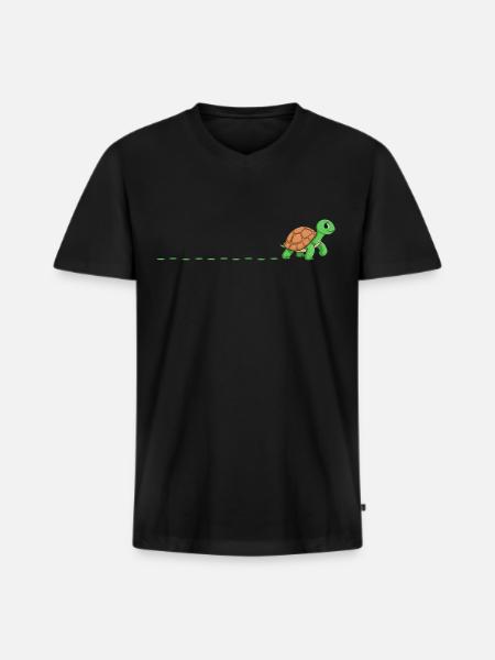 Cute Turtle Tracks Turtle Footprint - Men's Premium Organic T-shirt with V-neck - black