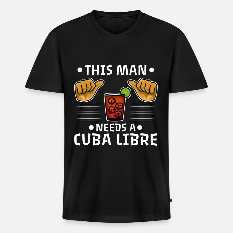 Cuba Libre - Männer Premium Bio T-Shirt mit V-Ausschnitt - Schwarz