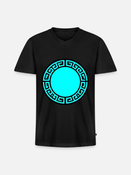 Greek Symbol Circle Sparta - Men's Premium Organic T-shirt with V-neck - black