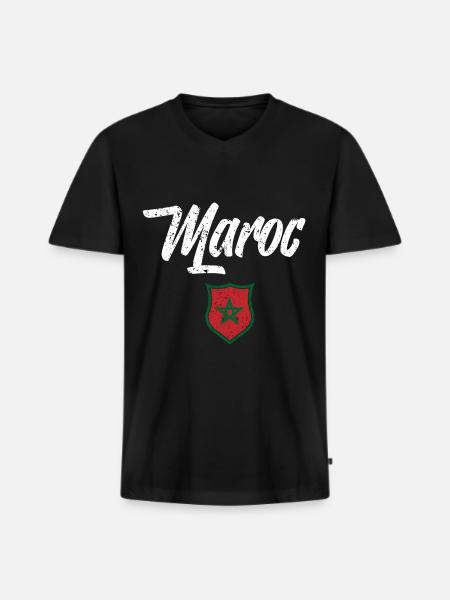 MAROC - T-shirt encolure en V Premium bio Homme - noir