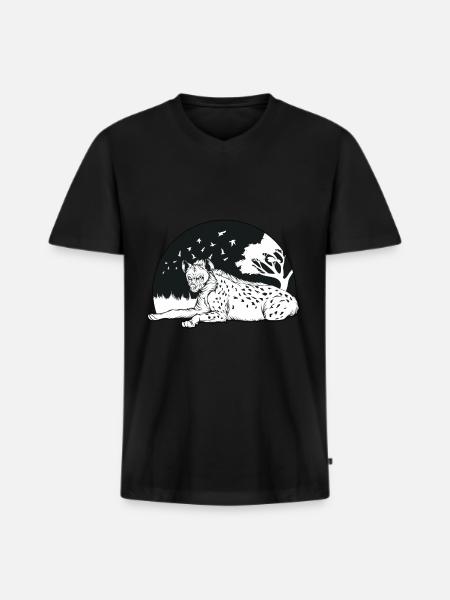 hyena - Men's Premium Organic T-shirt with V-neck - black