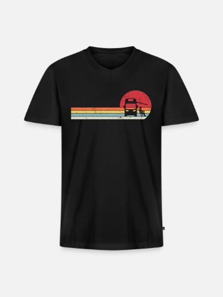 retro camper camper cadeau camper camper - Mannen Premium Bio T-shirt met V-hals - zwart