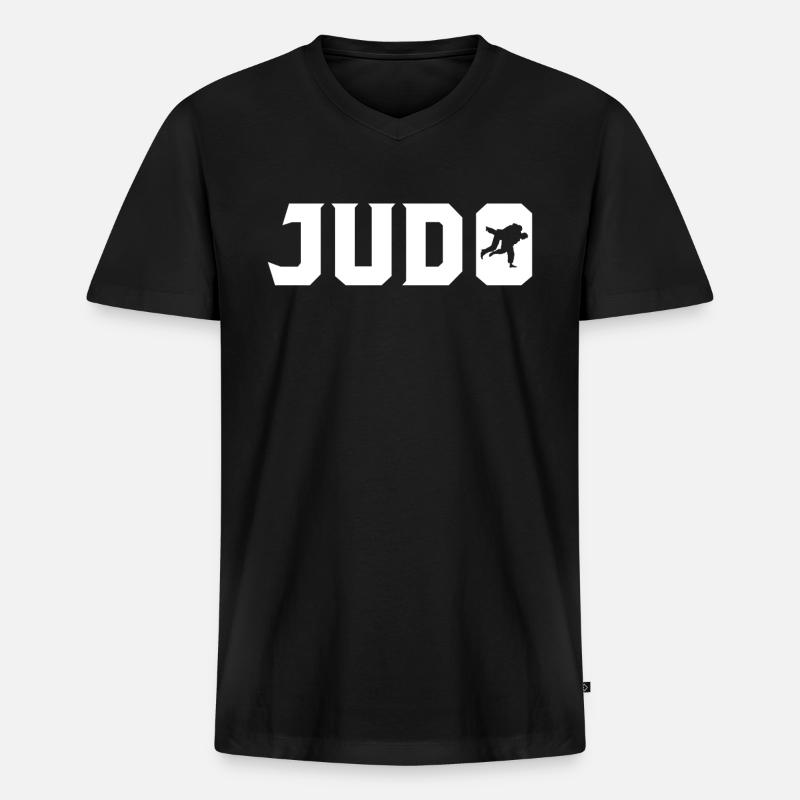 Judo - Männer Premium Bio T-Shirt mit V-Ausschnitt - Schwarz