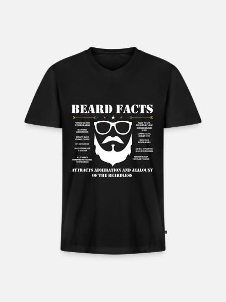 Bart Hipster Barbe Cadeau - T-shirt encolure en V Premium bio Homme - noir