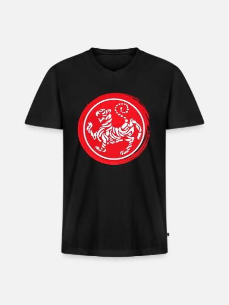 Karate Shotokan Tiger logo - Men's Premium Organic T-shirt with V-neck - black