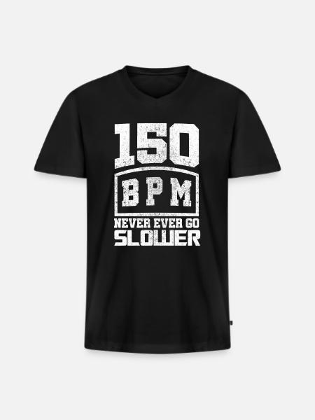 150 BPM Techno Music - Men's Premium Organic T-shirt with V-neck - black