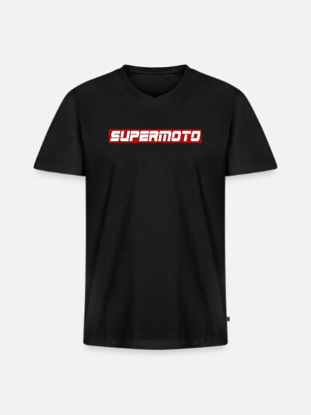 Supermotard - T-shirt encolure en V Premium bio Homme - noir