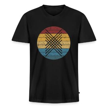 Graphique de bâtons de batteur de batterie cool - T-shirt encolure en V Premium bio Homme - noir - Devant - Nico (187cm)