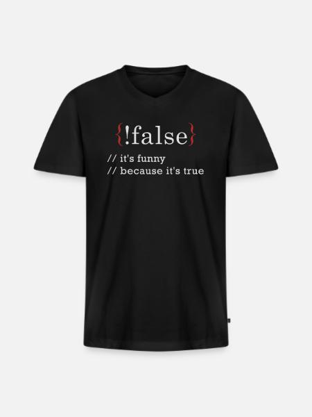Programmierer & Informatiker Wortsiel - Männer Premium Bio T-Shirt mit V-Ausschnitt - Schwarz