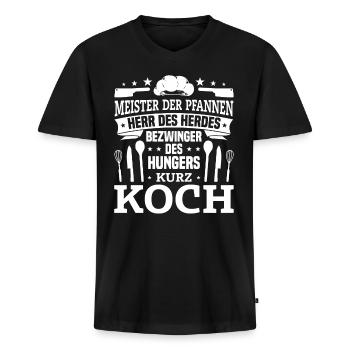 Coole Hobby Koch Chefkoch Küchen Geschenke - Männer Premium Bio T-Shirt mit V-Ausschnitt - Schwarz - Vorne - Nico (187cm)