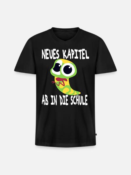Spruch Einschulung Junge - Männer Premium Bio T-Shirt mit V-Ausschnitt - Schwarz
