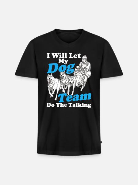 Dog sledding Sledding Dog sledding - Men's Premium Organic T-shirt with V-neck - black