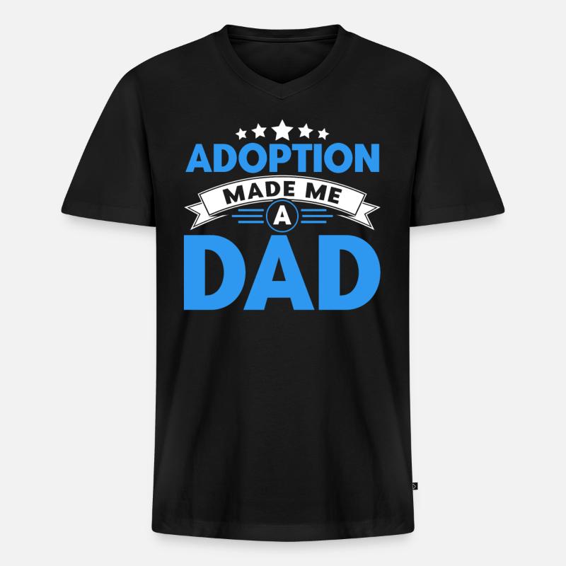 Adoption Adoptiveltern Pflegeeltern Geschenk - Männer Premium Bio T-Shirt mit V-Ausschnitt - Schwarz
