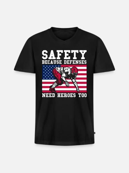 Fodboldkamp Amerikansk fodboldspiller - Premium økologisk T-shirt med V-hals til mænd - sort