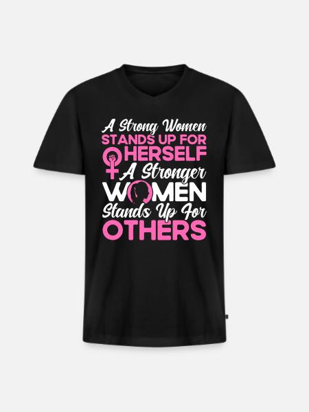 Feminist gender equality F - Men's Premium Organic T-shirt with V-neck - black