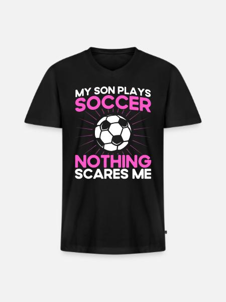 Mutter Sportfan Fußball Geschenk - Männer Premium Bio T-Shirt mit V-Ausschnitt - Schwarz