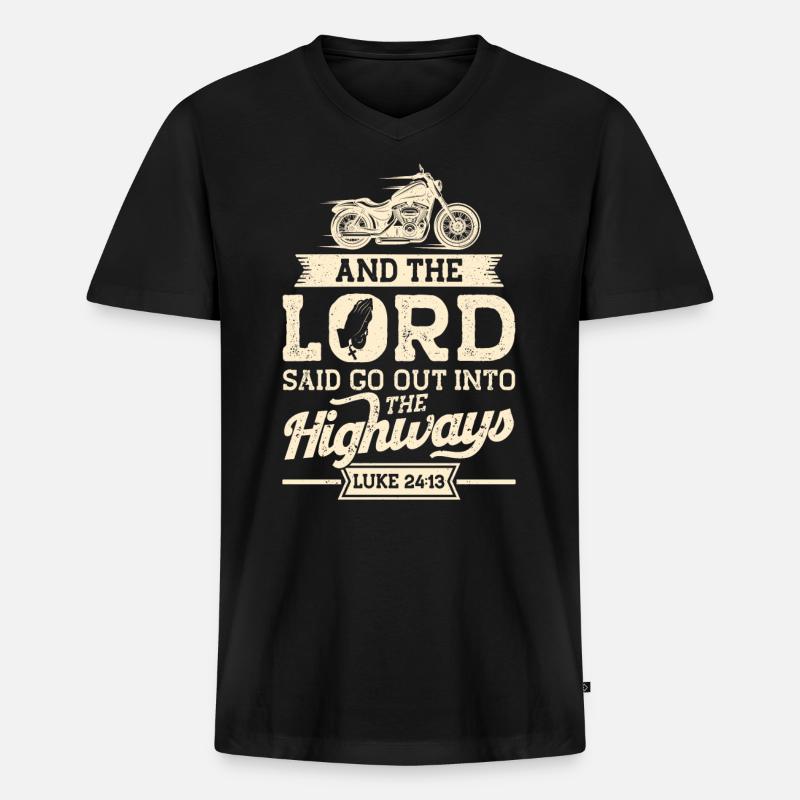 Christlich Chopper Glaube Geschenk - Männer Premium Bio T-Shirt mit V-Ausschnitt - Schwarz