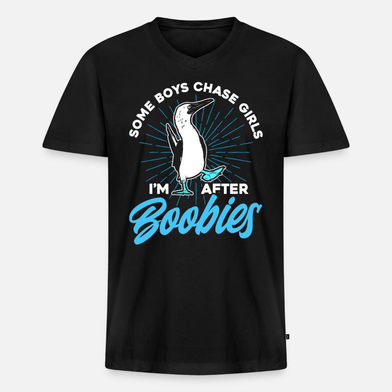 Vogelbeobachter Seevogel Tölpelvogel Geschenk - Männer Premium Bio T-Shirt mit V-Ausschnitt - Schwarz